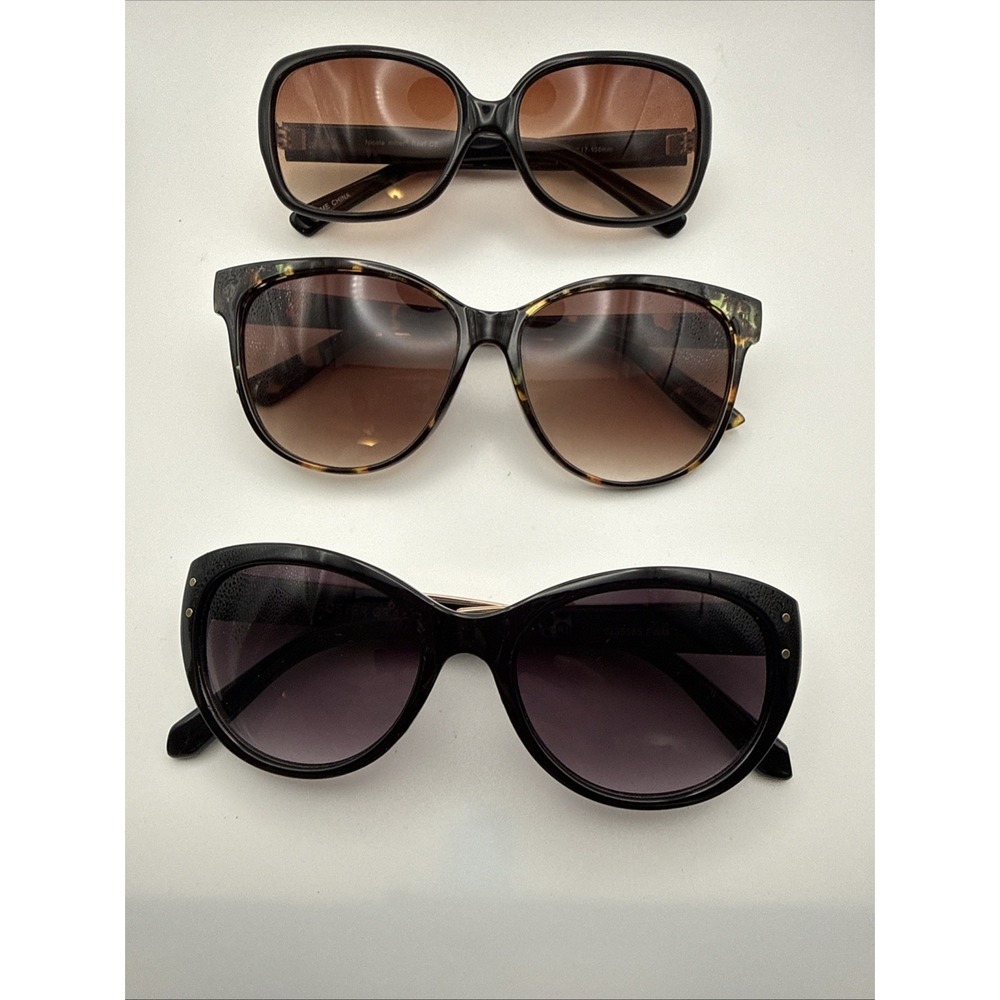 Lot of 3 Designer Sunglasses- Jones New York, Nicole Miller & Foster Grant- Mint
